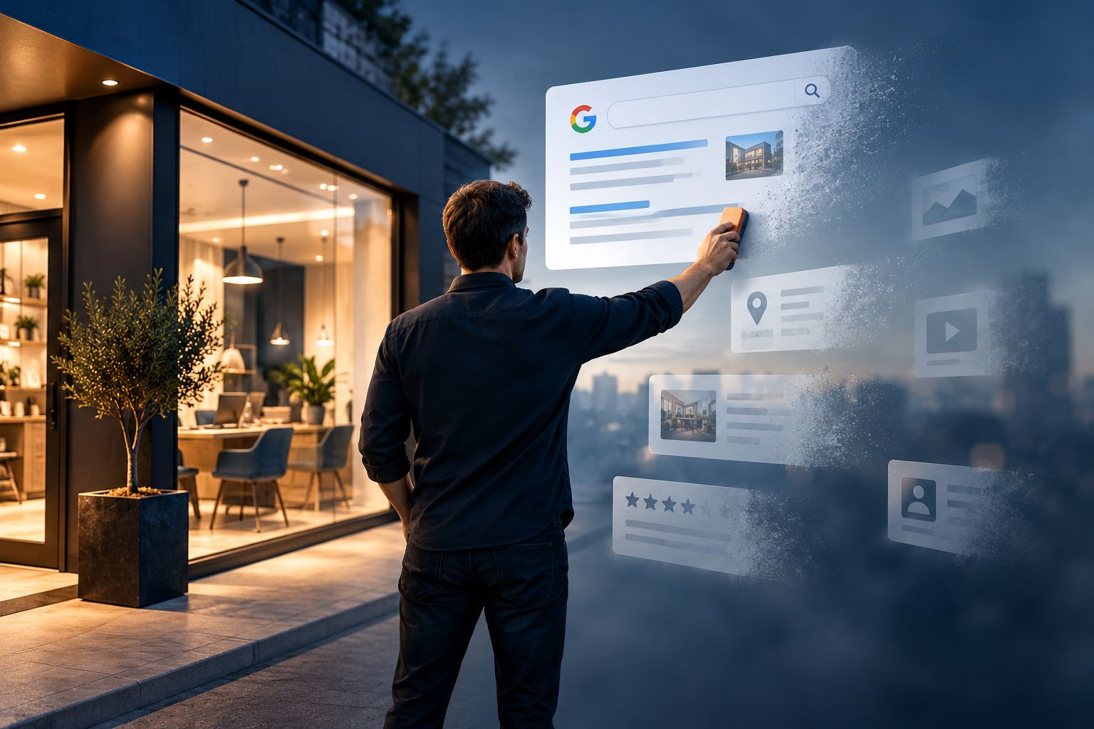 Entreprise effaçant elle-même sa présence numérique sur Google et Internet